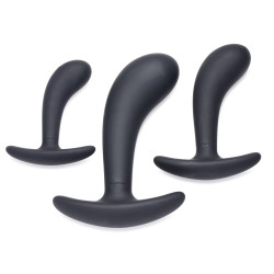 Master Series Pack de 3 plugs Trainer Silicone Dark Delights Noirs